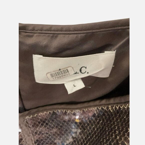A.L.C. Dani Dress Mini Sleeveless Sequin Smoke Brown Size Large - Picture 5 of 7